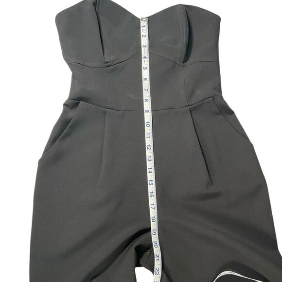 Adelyn Rae Sweet Heart Strapless Jump Suit Size Small Black Back Zipper Pockets - Picture 11 of 14